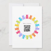 Invitation Douce petite fête bébé ours gommé pastel (Dos)