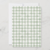 Invitation Douce petite fête de bébé Goose Sage Gingham (Dos)