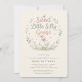 Invitation Douce petite fête de bébé Goose Sage Gingham (Devant)