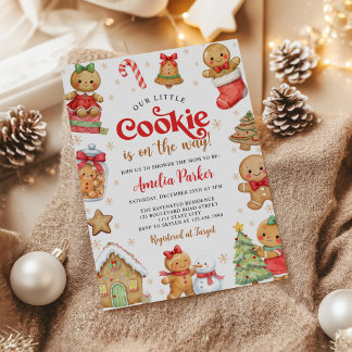 Invitation Douce petite fête de bébé Noël d'hiver Cookie