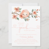 Invitation Douce petite fête de bébé Pêche (Devant)