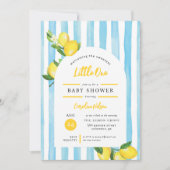 Invitation Douce petite fête de naissance été citron (Devant)
