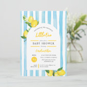 Invitation Douce petite fête de naissance été citron (Debout devant)