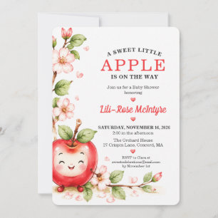 Invitation Douce Petite Fête de Naissance Fleur de Pommier