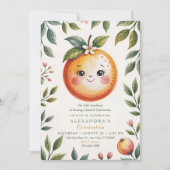 Invitation Douce Petite Fête Orange Cutie (Devant)