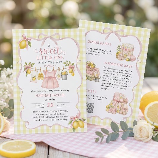 Invitation Douce petite fête prénatale pour bébé Lemon
