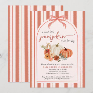 Invitation Douce Petite Fille Citrouille Baby Shower