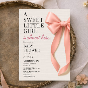 Invitation Douce Petite Fille est Presque Là Fête de Naissanc