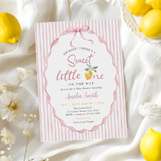 Invitation Douce petite future maman Fête de bébé au citron