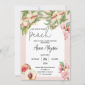 Invitation Douce Petite Pêche Filles Baby shower Arch Sprinkl (Devant)