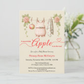 Invitation Douce petite pomme Baby Shower | Bébé rustique d'a (Debout devant)