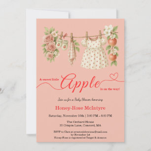 Invitation Douce petite pomme Baby Shower Bébé rustique d'a