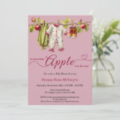 Invitation Douce petite pomme Baby Shower | Bébé rustique d'a (Debout devant)