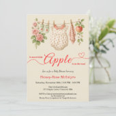 Invitation Douce petite pomme Shower de bébé | Bébé rustique (Debout devant)