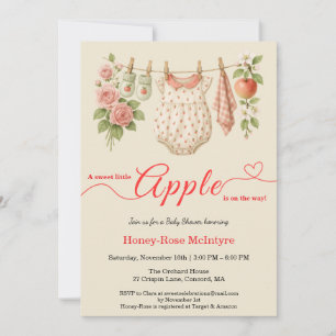 Invitation Douce petite pomme Shower de bébé Bébé rustique