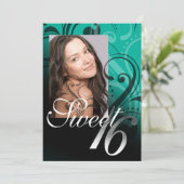 Invitation Douce photo de 16 Anniversaires (Debout devant)