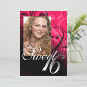 Invitation Douce photo de 16 Anniversaires (Debout devant)