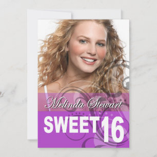 Invitation Douce photo de 16 Anniversaires