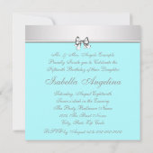 Invitation Douce Photo Quinceanera Bleu Teal (Dos)
