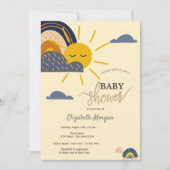 Invitation Douce Pluie d'Arc-en-Ciel Bébé Shower Escargot (Devant)