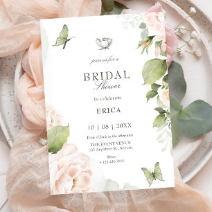 Invitation Douce pluie de fleurs aquarelles pour un mariage
