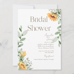 Invitation Douce pluie de Tournesols Mariage Fleurs Shower