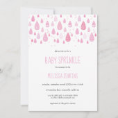 Invitation Douce Pluie Rose Bébé Sprinkle / Shower (Devant)