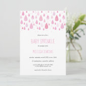 Invitation Douce Pluie Rose Bébé Sprinkle / Shower (Debout devant)