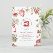 Invitation Douce Pomme De Nos Yeux Baby Shower (Debout devant)
