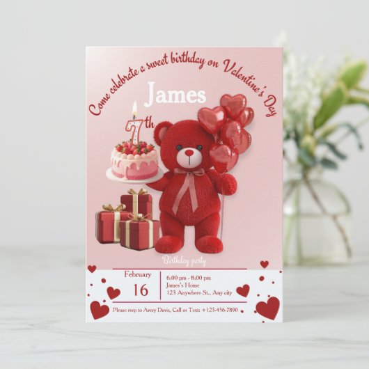 Invitation douce pour la Saint-Valentin - 7e anniv (Debout devant)
