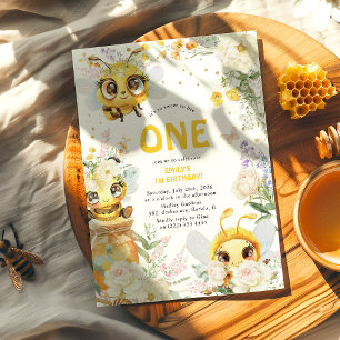 Invitation Douce pour l'abeille ONE' 1er anniversaire