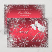 Invitation douce pour les 16 ans - Flocon de neige (Devant / Derrière)