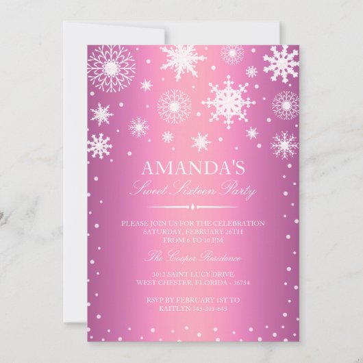 Invitation douce pour un anniversaire de 16 ans da (Devant)