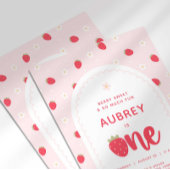 Invitation Douce Première Fête d'Anniversaire de la Fraise de