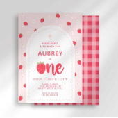 Invitation Douce Première Fête d'Anniversaire de la Fraise de