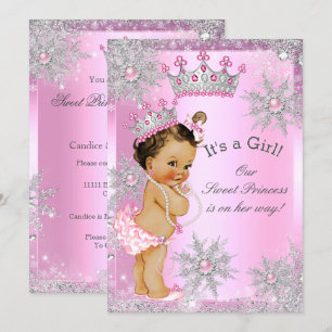 Invitation Douce Princesse Baby Shower Wonderland Rose
