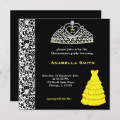 Invitation Douce Quinceanera (Devant / Derrière)