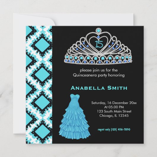 Invitation Douce Quinceanera (Devant)