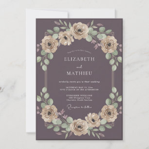 Invitation Douce Ranunculus Champagne Eucalyptus Mariage Mauv