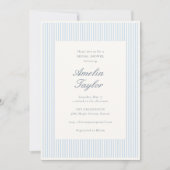 Invitation Douce Robe de Mariage Bleue Rayée Crème Classique (Devant)