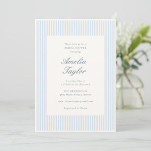 Invitation Douce Robe de Mariage Bleue Rayée Crème Classique