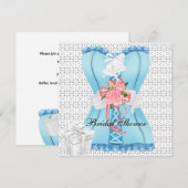 Invitation Douce Robe de Mariée Rose Sarcelle Blanc Corsage R (Devant / Derrière)