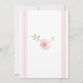 Invitation Douce Rose Rose Fleurie Fille Premier 1er Annivers (Dos)