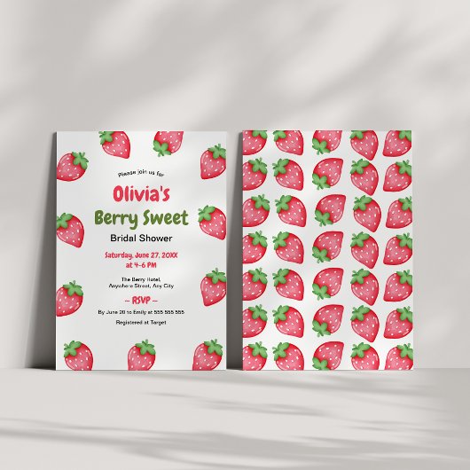 Invitation Douce rose rouge fraise Fête de mariage