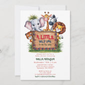 Invitation Douce Safari Animaux de la Jungle Wild One Baby Sh (Devant)