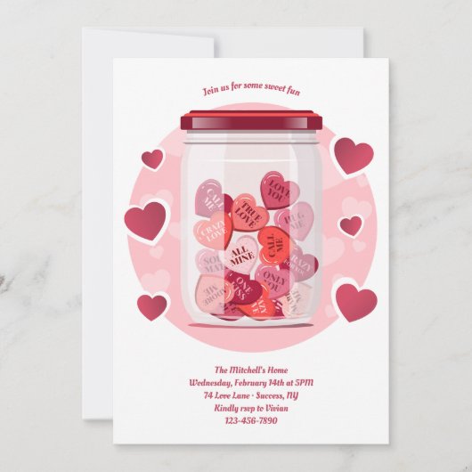 Invitation Douce Saint-Valentin d'amour (Devant)