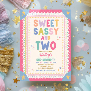 Invitation Douce Sassy Et Deux Fille Capricieuse 2ème Anniver