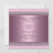 Invitation Douce Seize 16 Anniversaire Satin Papillon Rose (Dos)