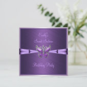 Invitation Douce Seize 16 Papillon Violet Anniversaire 2 (Debout devant)