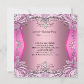 Invitation Douce Seize Ans Couronne Rose Argentée (Dos)